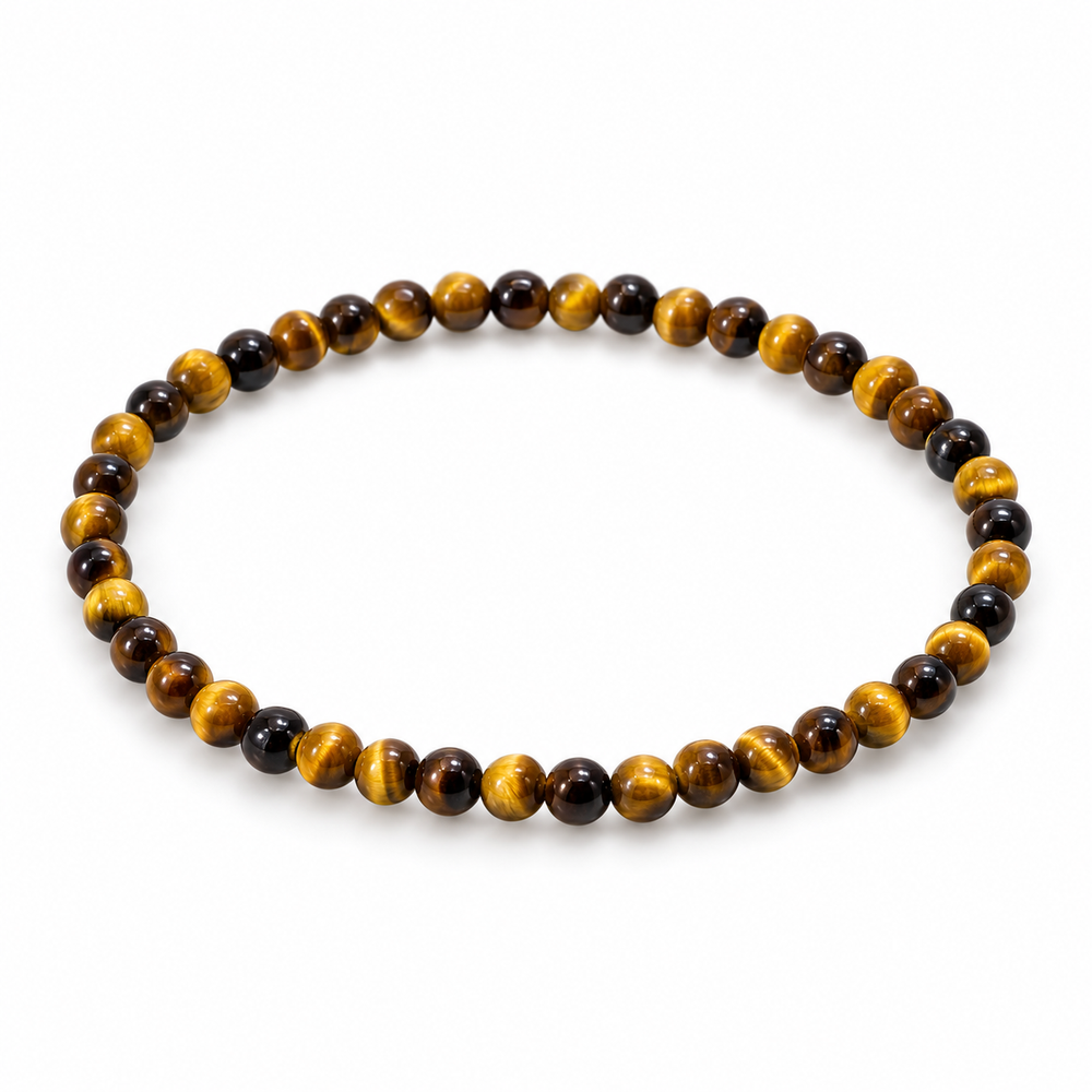 Tiger Eye Fine Bead Bracelet - Golden — tabletop hero