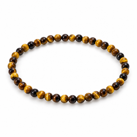 Tiger Eye Fine Bead Bracelet - Golden — tabletop hero