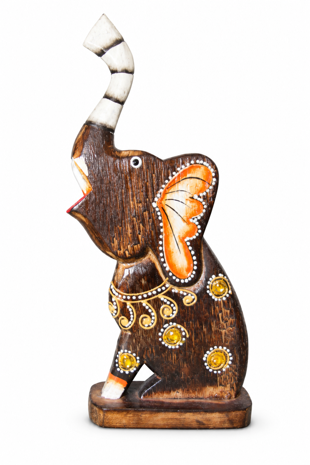 Painted Wooden Elephant Large - 01-main