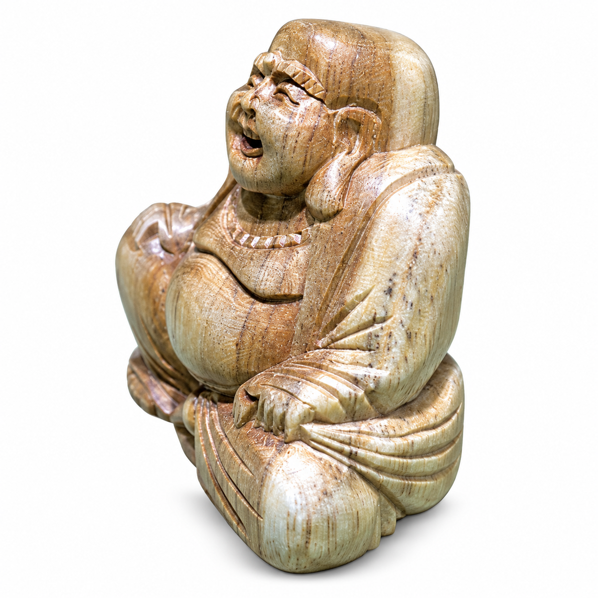Small Carved Laughing Buddha - corrected view 2