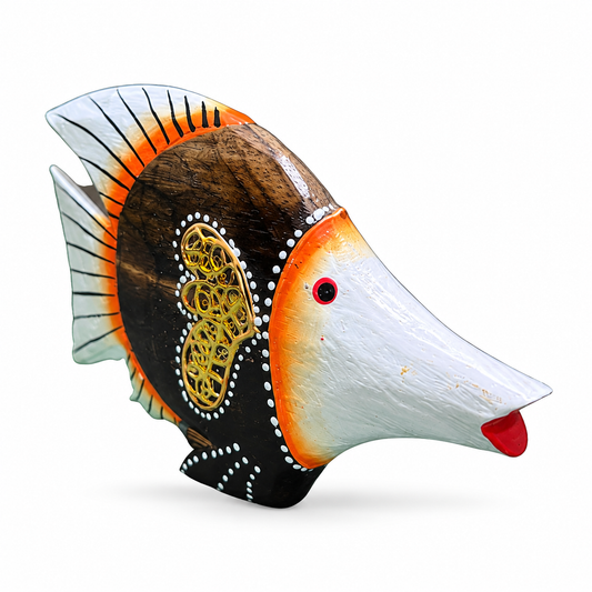 Hand-Painted Wooden Fish - Large