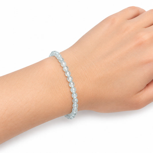 Blue Topaz Bead Bracelet — wrist angle