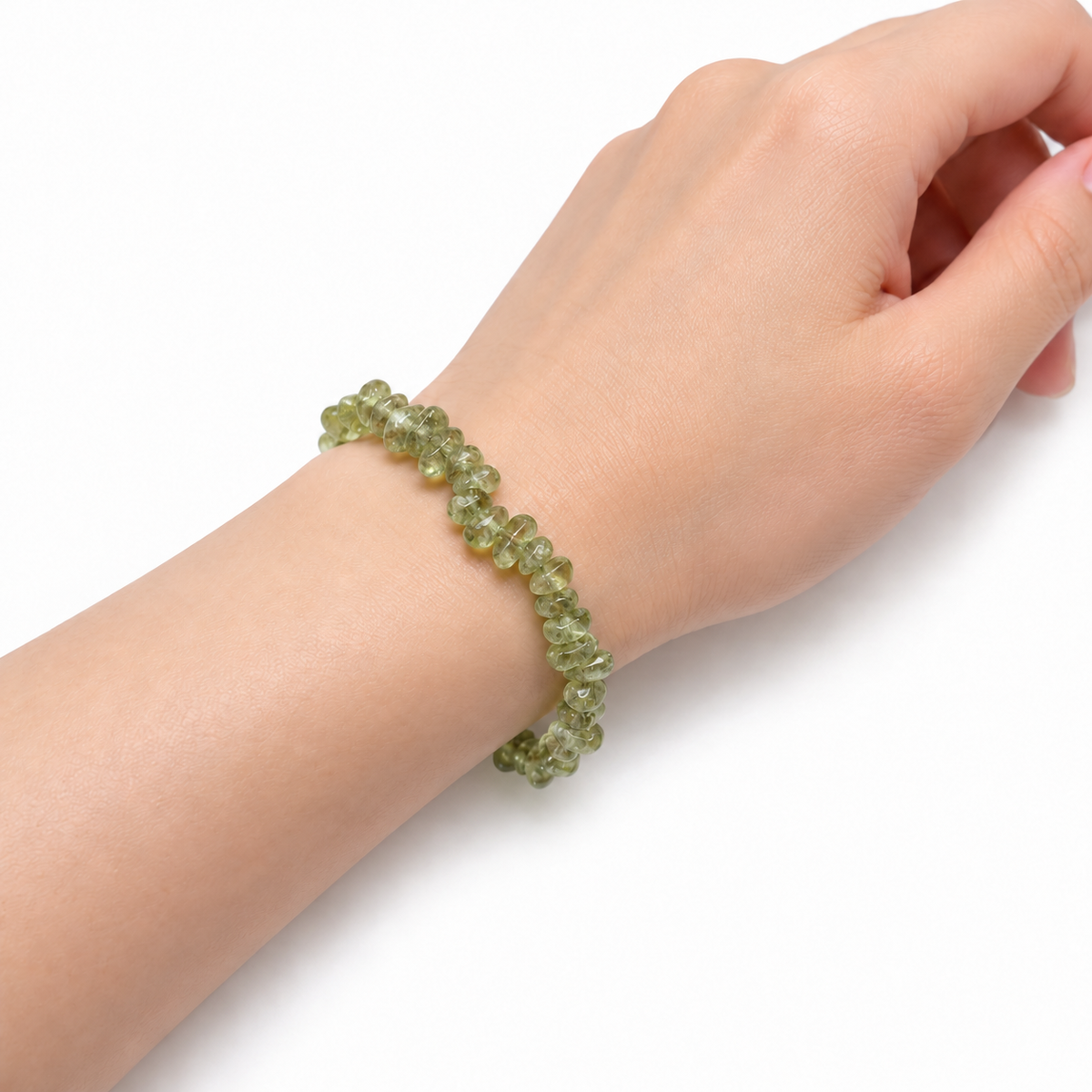 Olivine Chip Bracelet — wrist angle