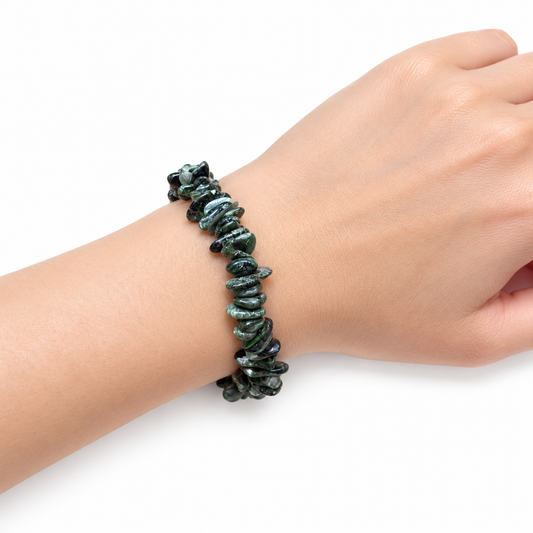 Seraphinite Chip Bracelet — wrist angle