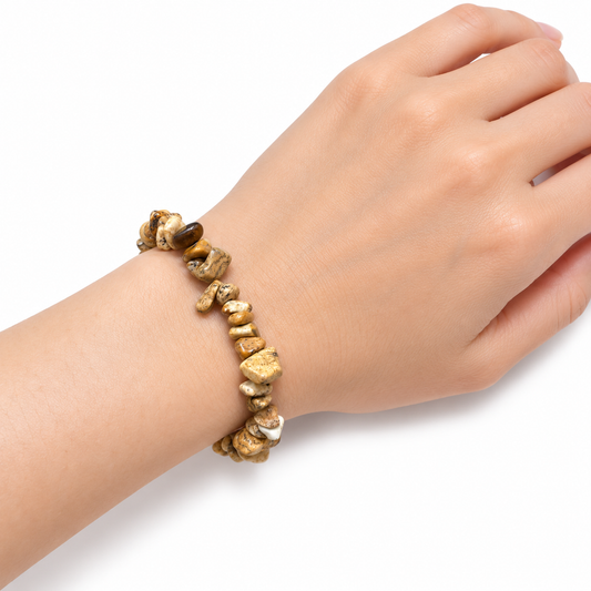 Picture Jasper Chip Bracelet — wrist angle