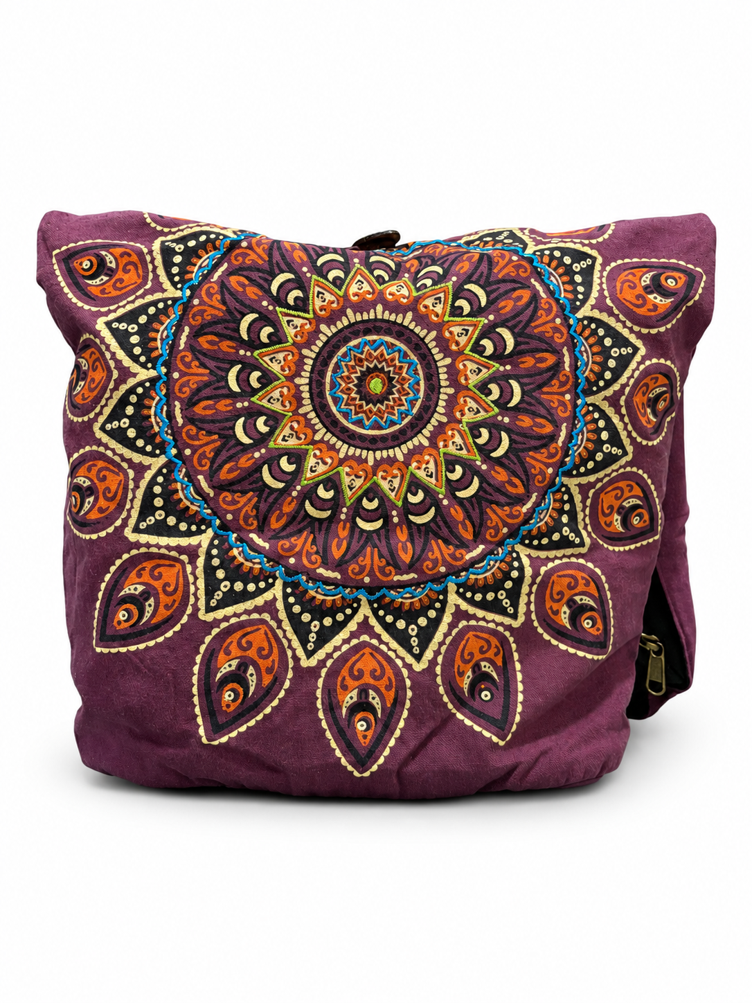 Burgundy Mandala Shoulder Bag — front view