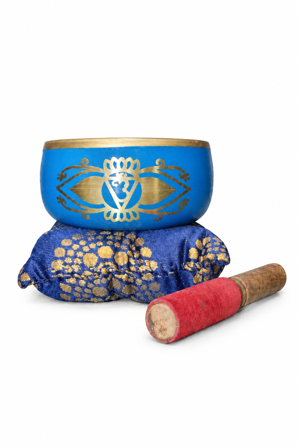 Blue Embossed Singing Bowl - 02-angle