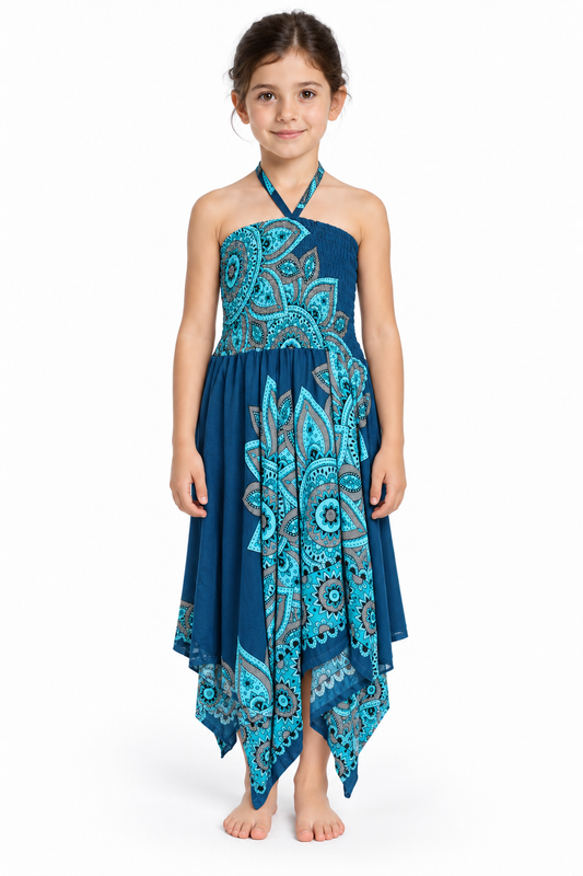 Ocean Peacock Mandala – Rayon Convertible Dress-Cum-Skirt – dress hero