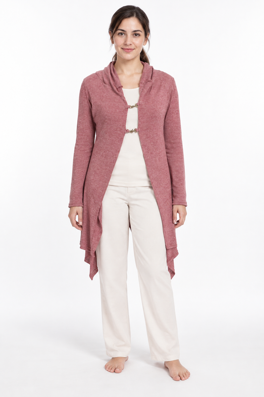 Jacket - Dusty Rose Long Cardigan