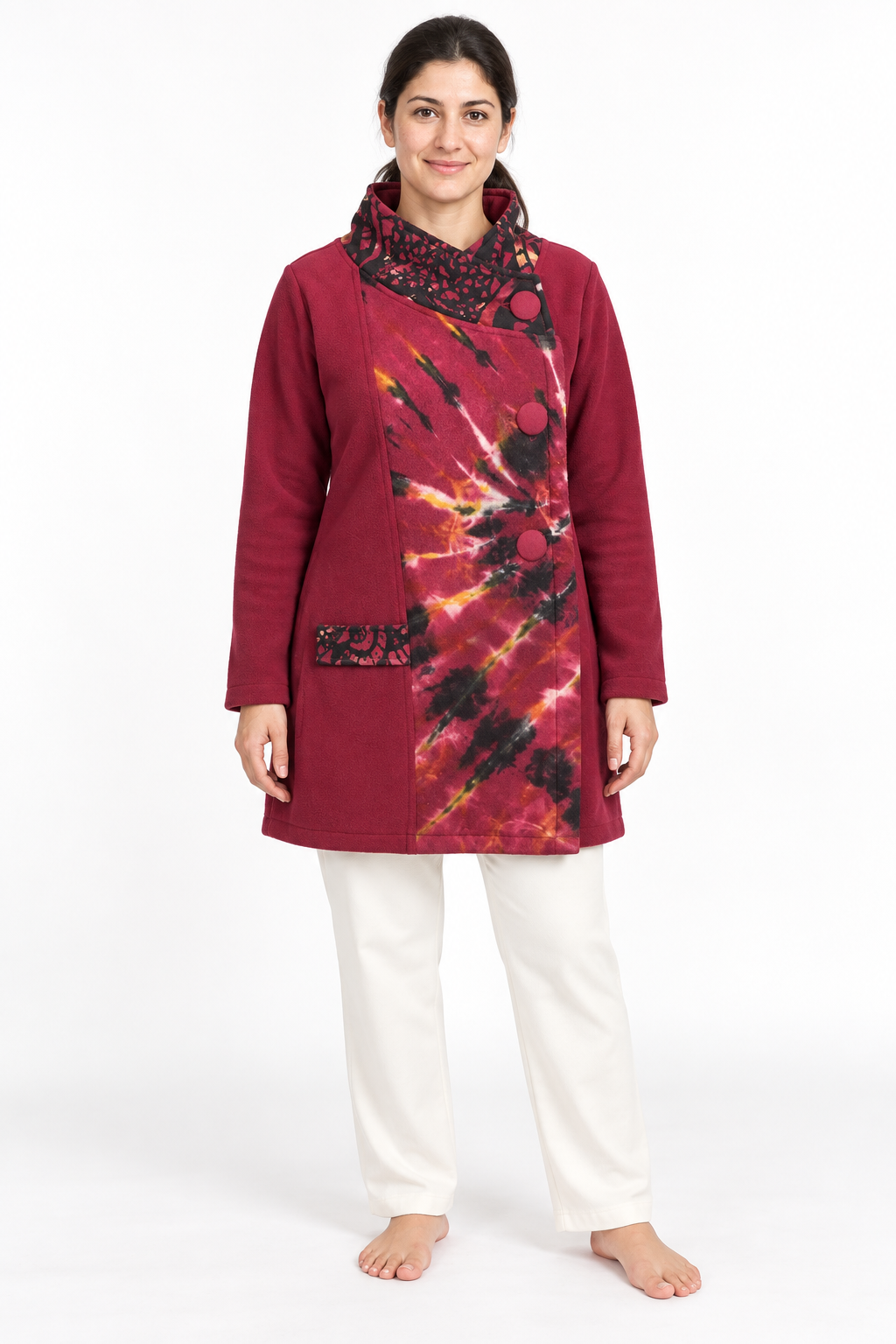 Jacket - Burgundy Abstract Trim