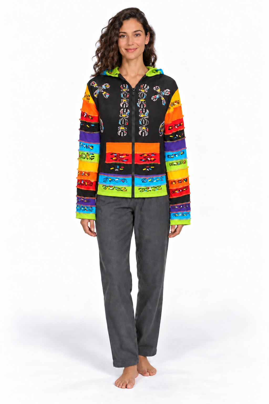 Jacket - Black Multicolour Patchwork