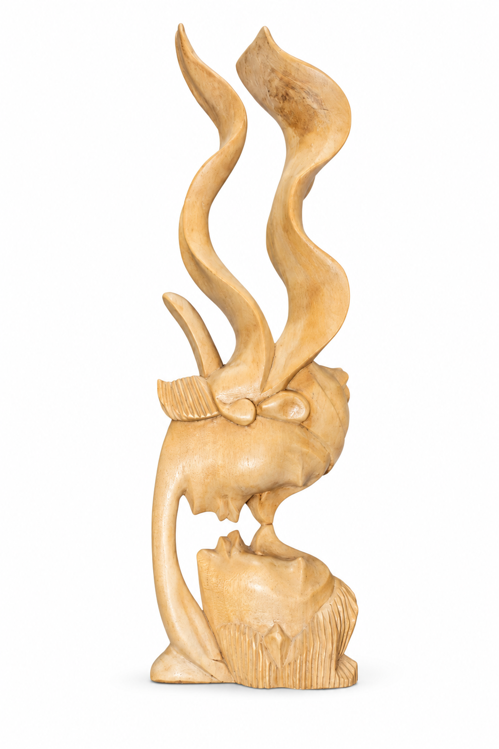 Natural Wood Antelope Sculpture - 02-angle
