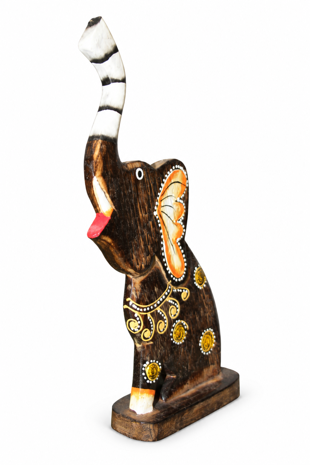 Painted Wooden Elephant Large - 02-angle