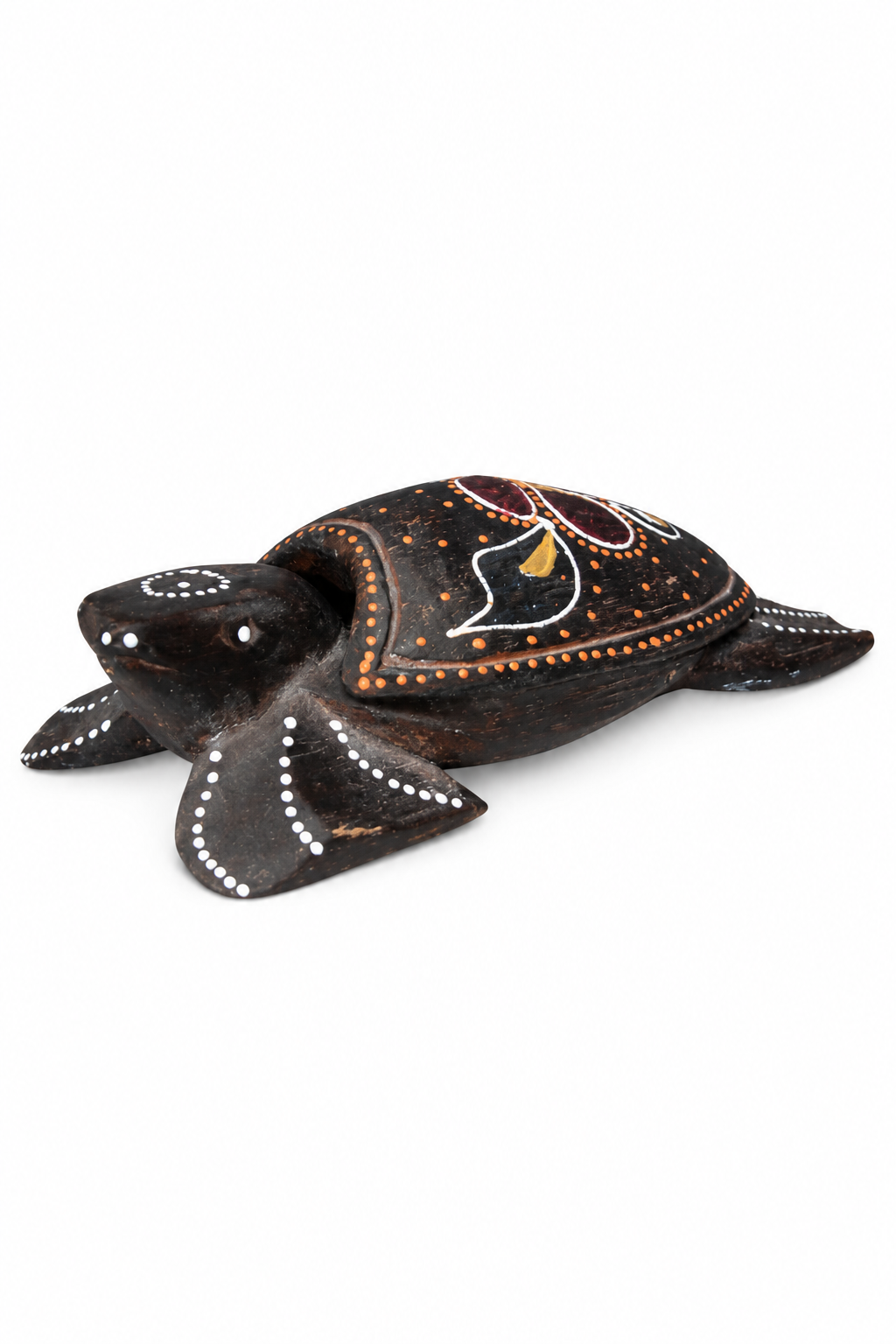 Painted Wooden Turtle - 02-angle
