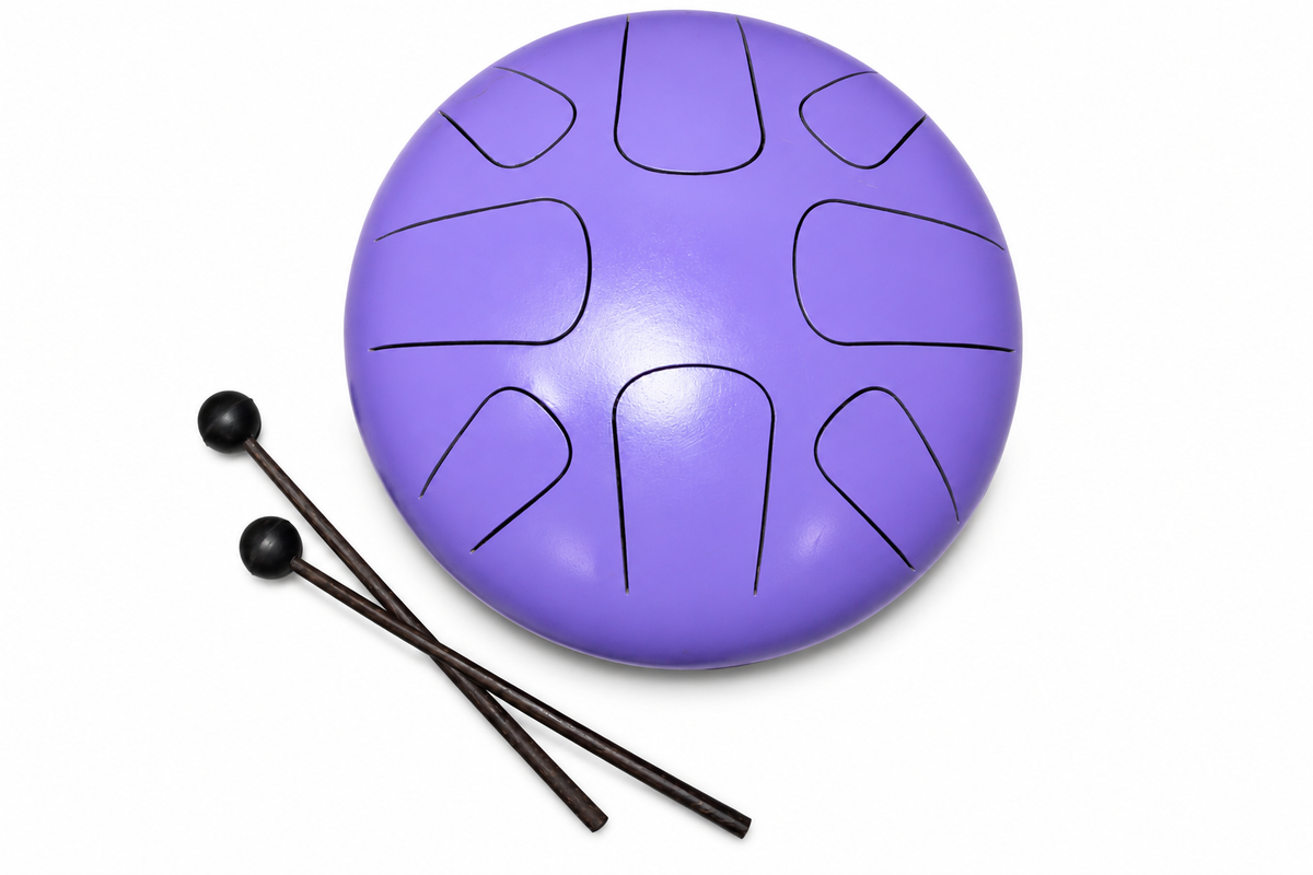 Purple Steel Tongue Drum - 02-angle