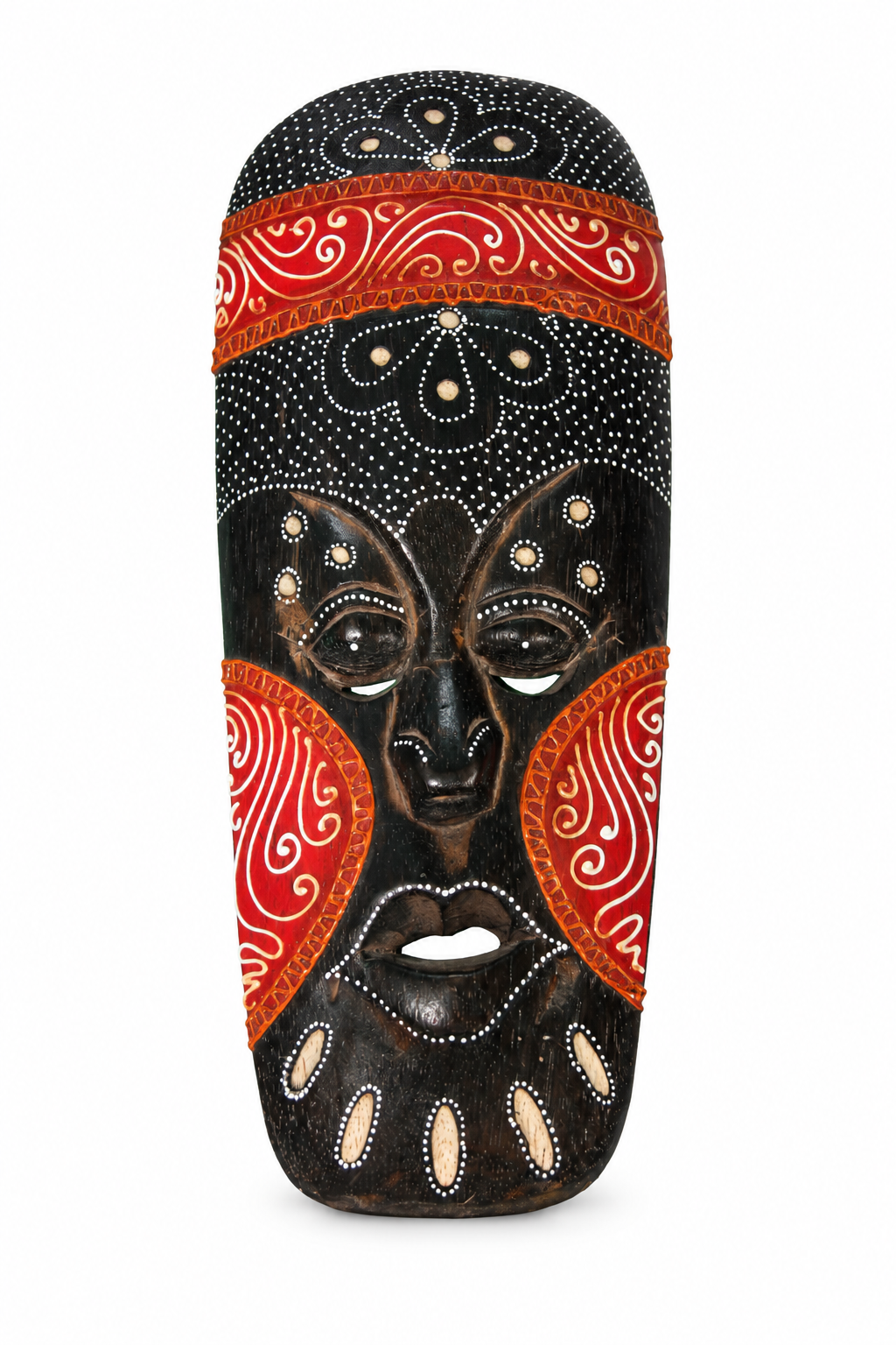 Red and Black Tribal Mask - 02-angle
