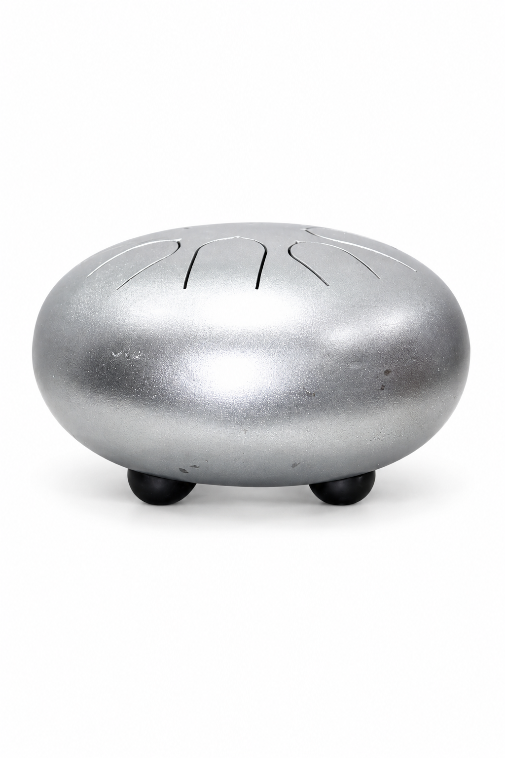 Silver Steel Tongue Drum Small - 02-angle