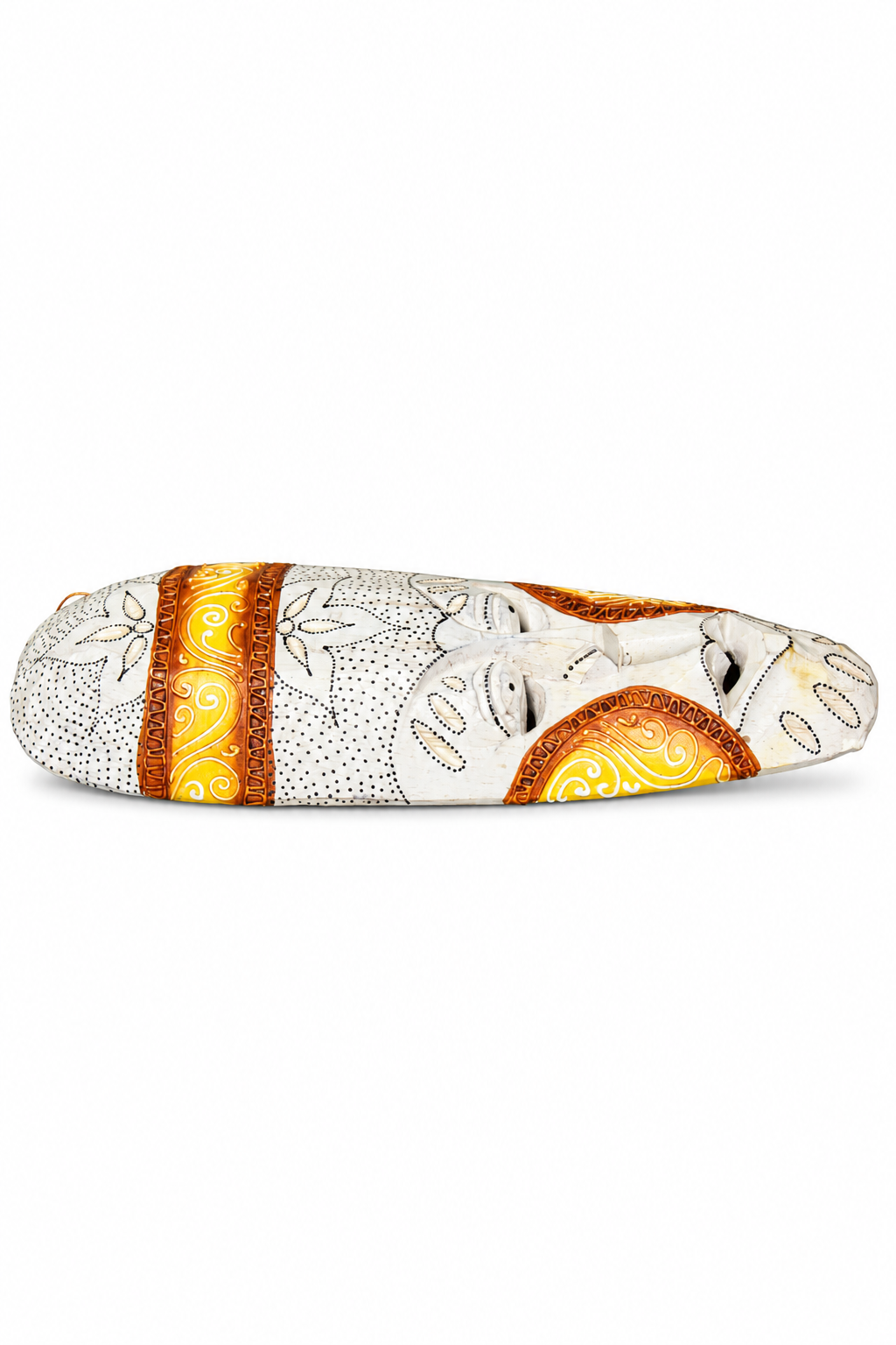 White and Gold Tribal Mask - 02-angle