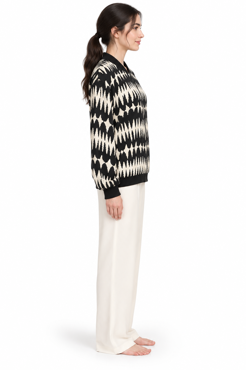 Jacket - Black White Abstract Pattern