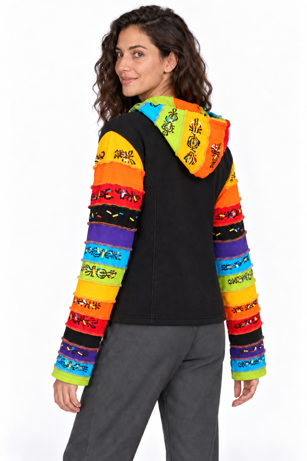 Jacket - Black Multicolour Patchwork