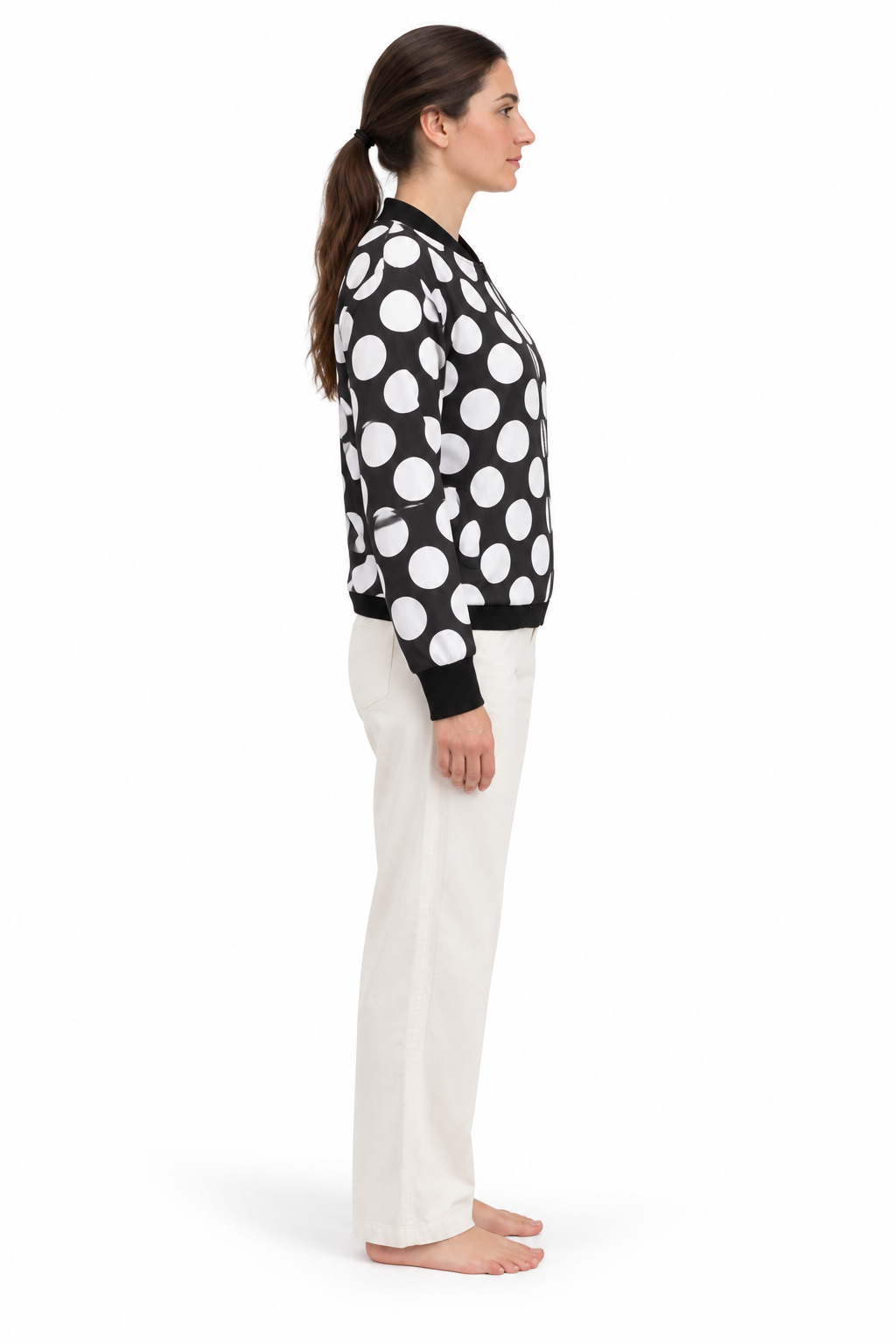 Jacket - Black White Polka Dot Pattern