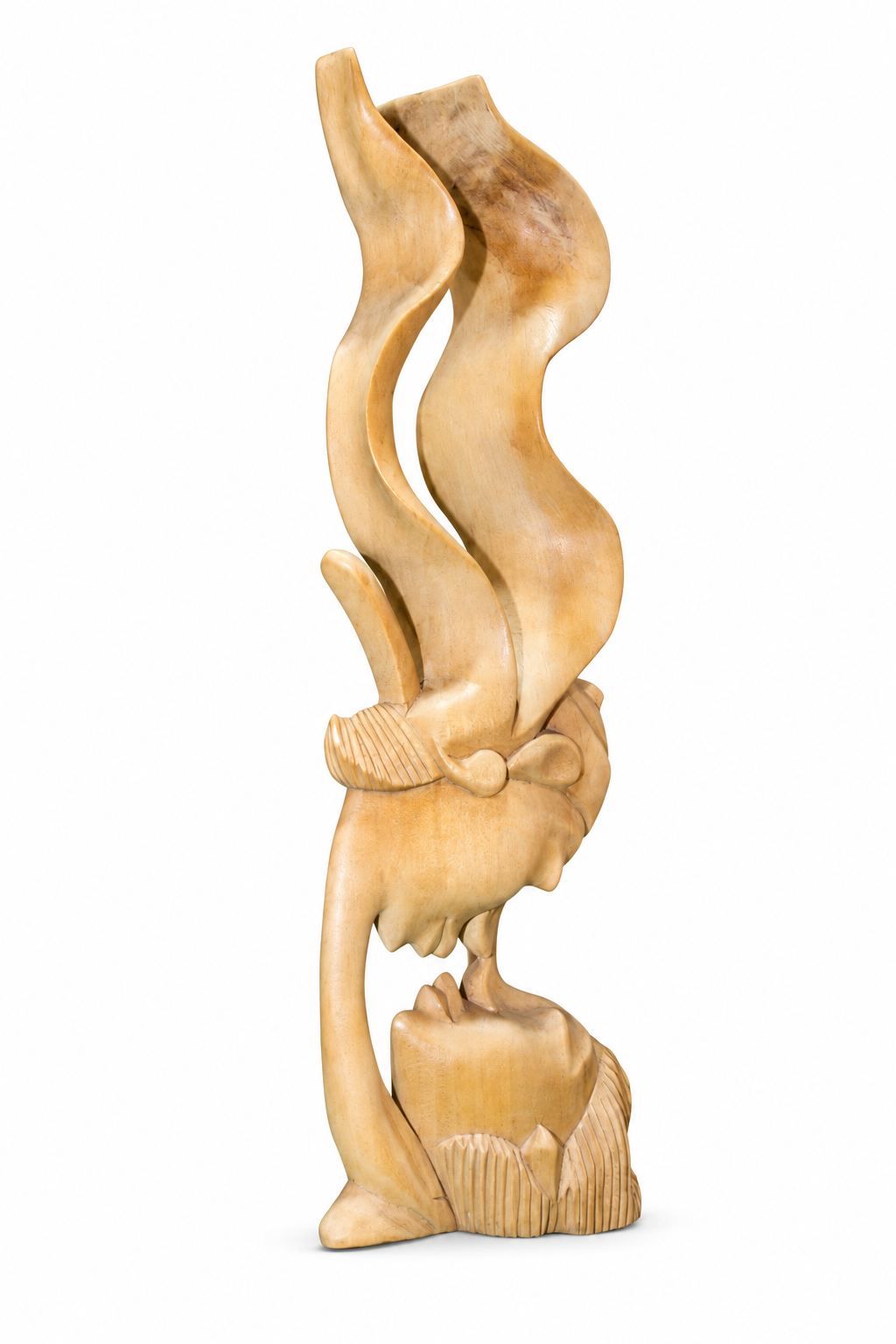 Natural Wood Antelope Sculpture - 03-side