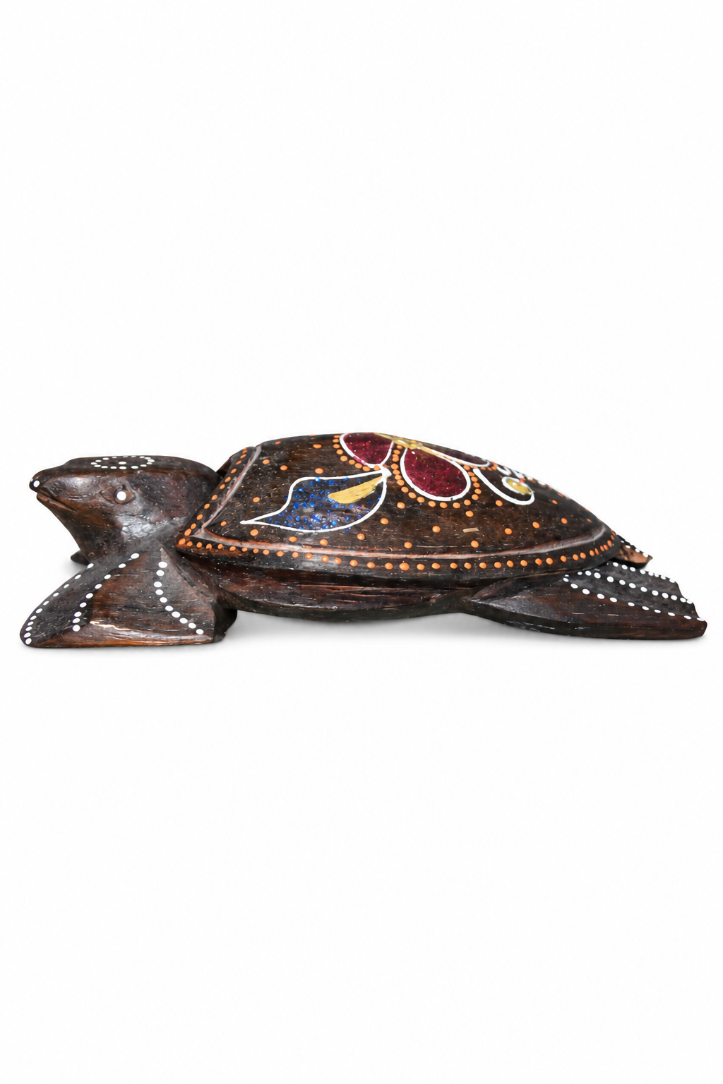 Painted Wooden Turtle - 03-side