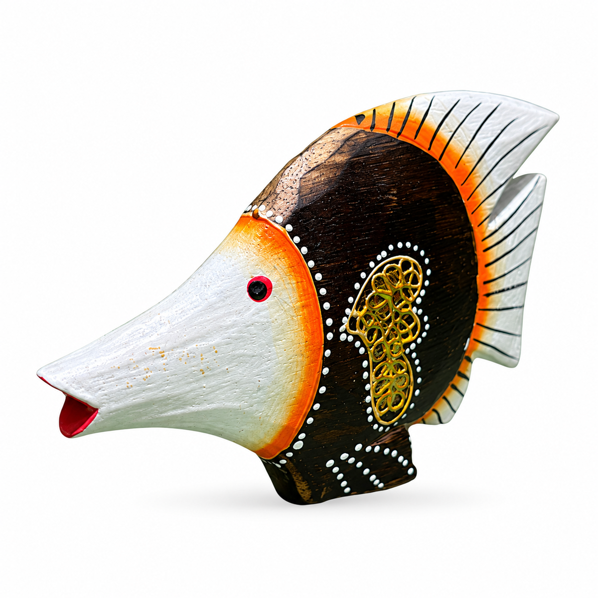 Hand-Painted Wooden Fish - Large
