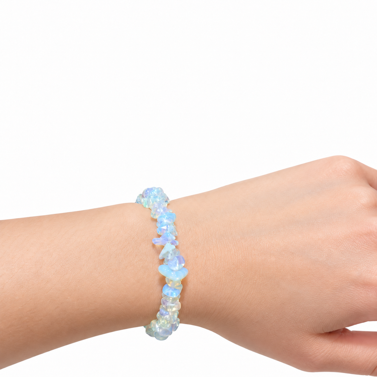 Opalite Chip Bracelet — wrist side view