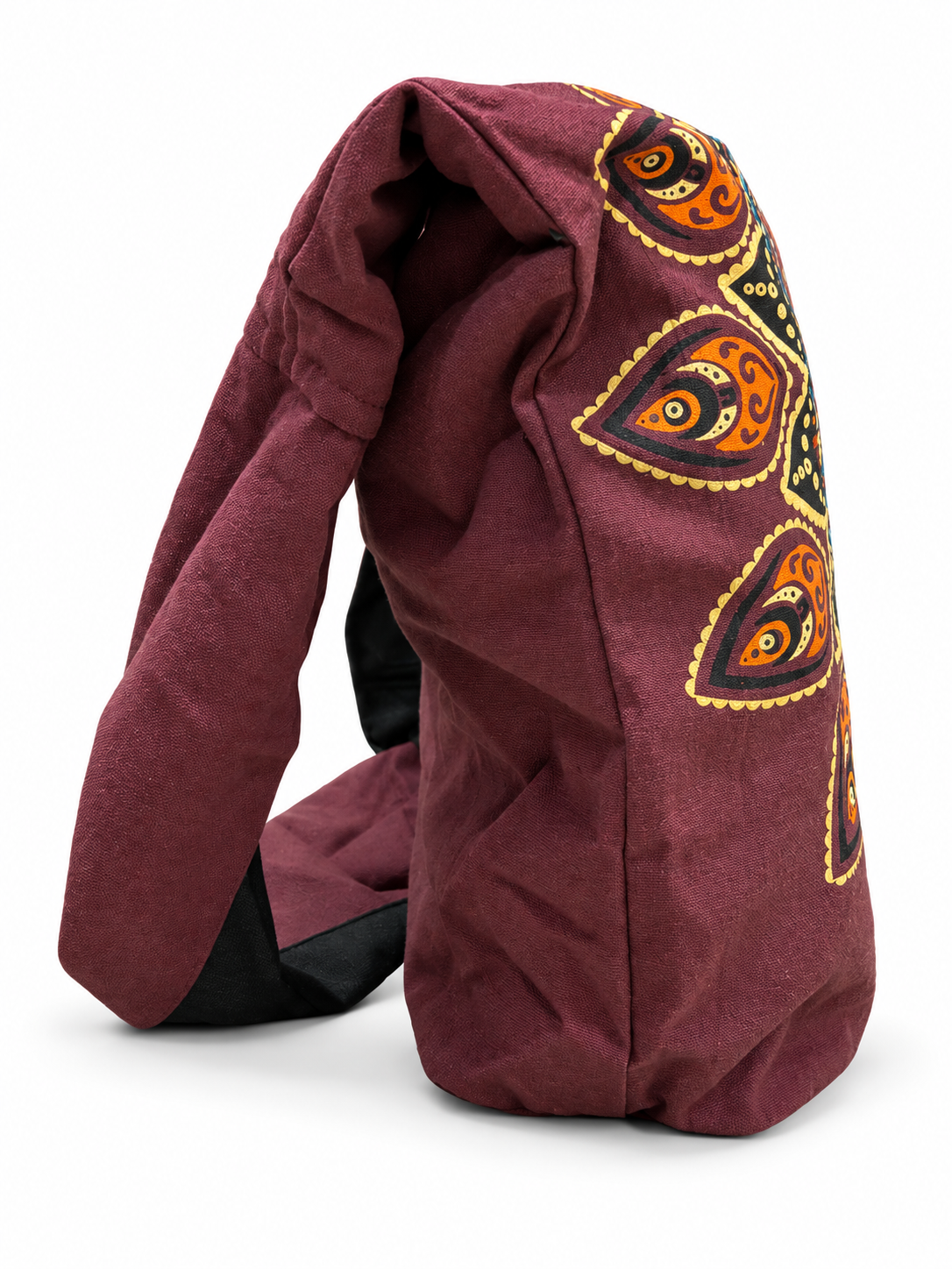 Burgundy Mandala Shoulder Bag — side view