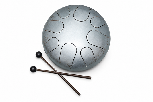 Silver Steel Tongue Drum Large - 03-side