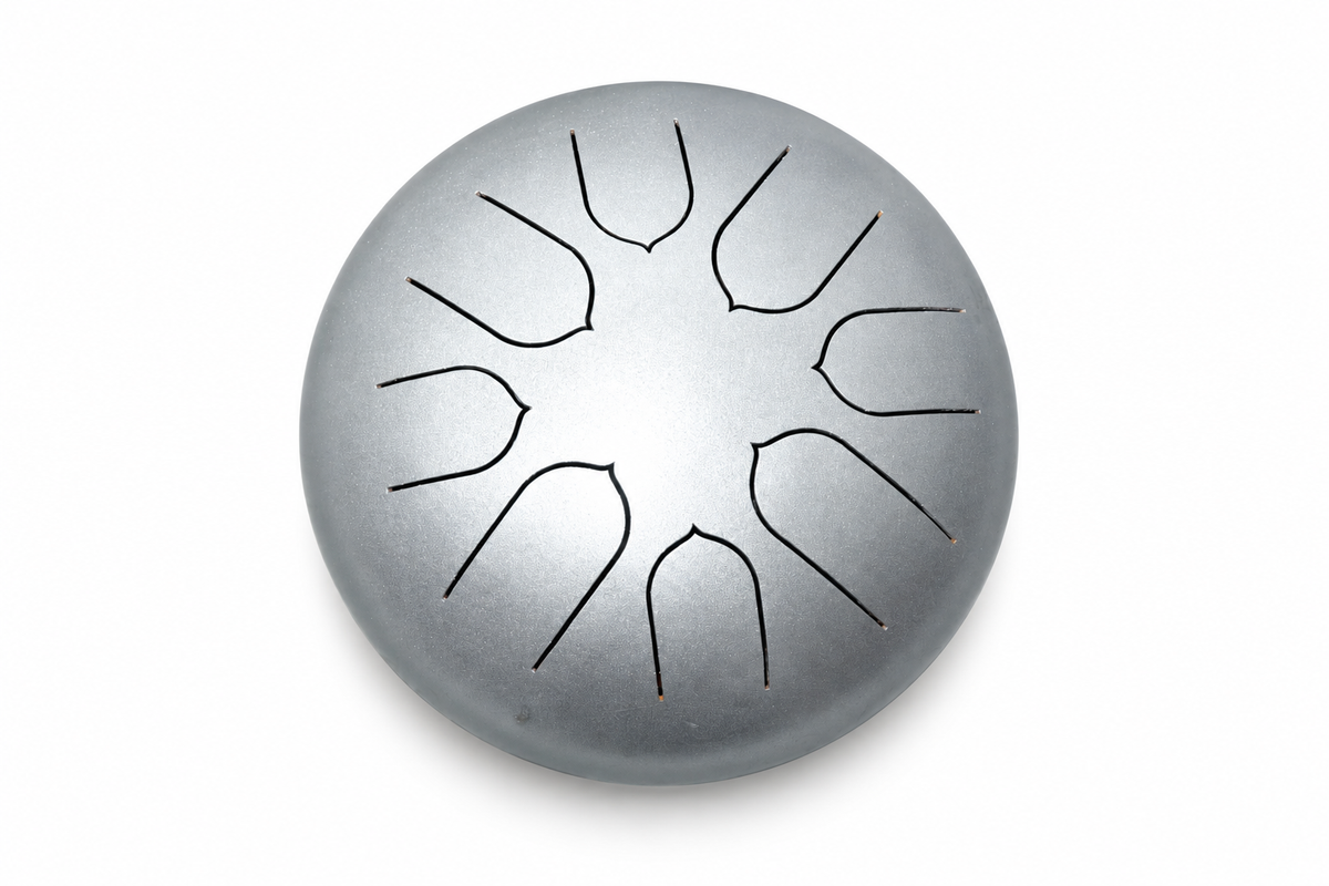 Silver Steel Tongue Drum Small - 03-side