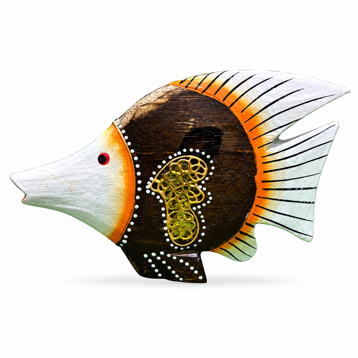 Hand-Painted Wooden Fish - Large