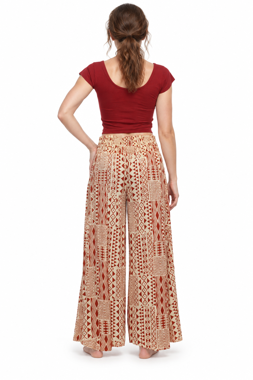Peach Crochet Palazzo back view