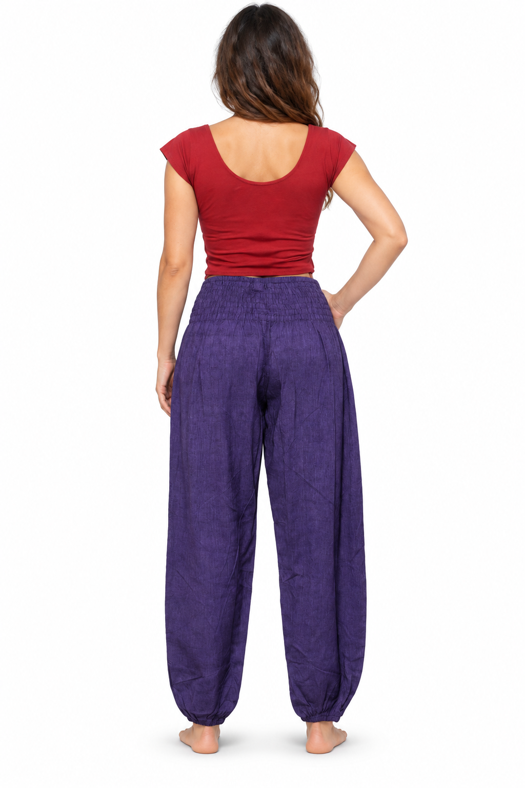 Purple Tapered Pants back view