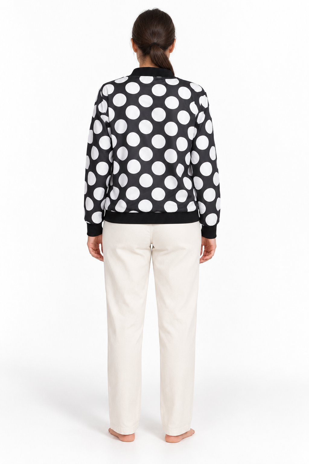 Jacket - Black White Polka Dot Pattern