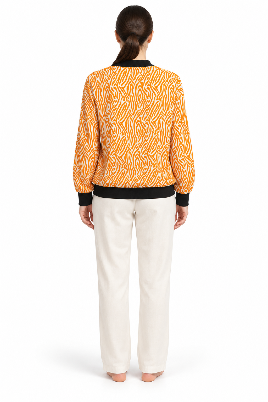 Jacket - Orange White Zebra Pattern - image 4