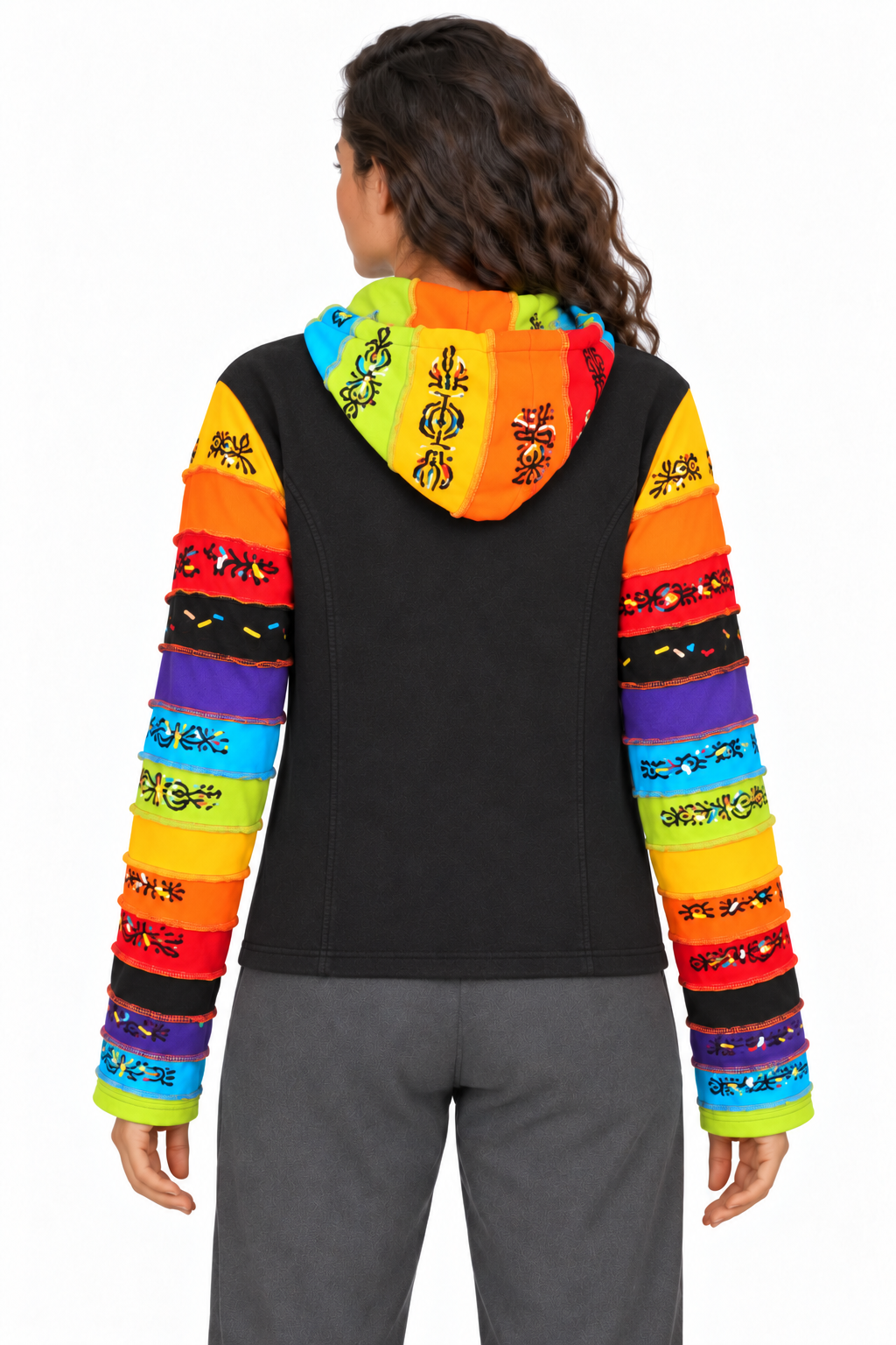 Jacket - Black Multicolour Patchwork