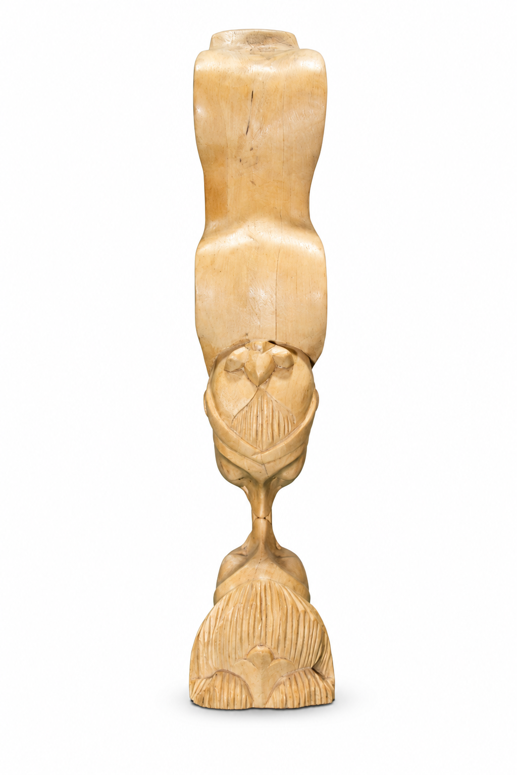 Natural Wood Antelope Sculpture - 04-back
