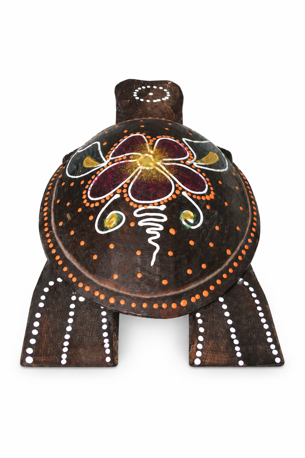 Painted Wooden Turtle - 04-back