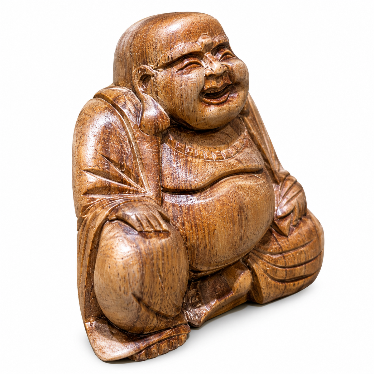 Small Carved Laughing Buddha - corrected view 4