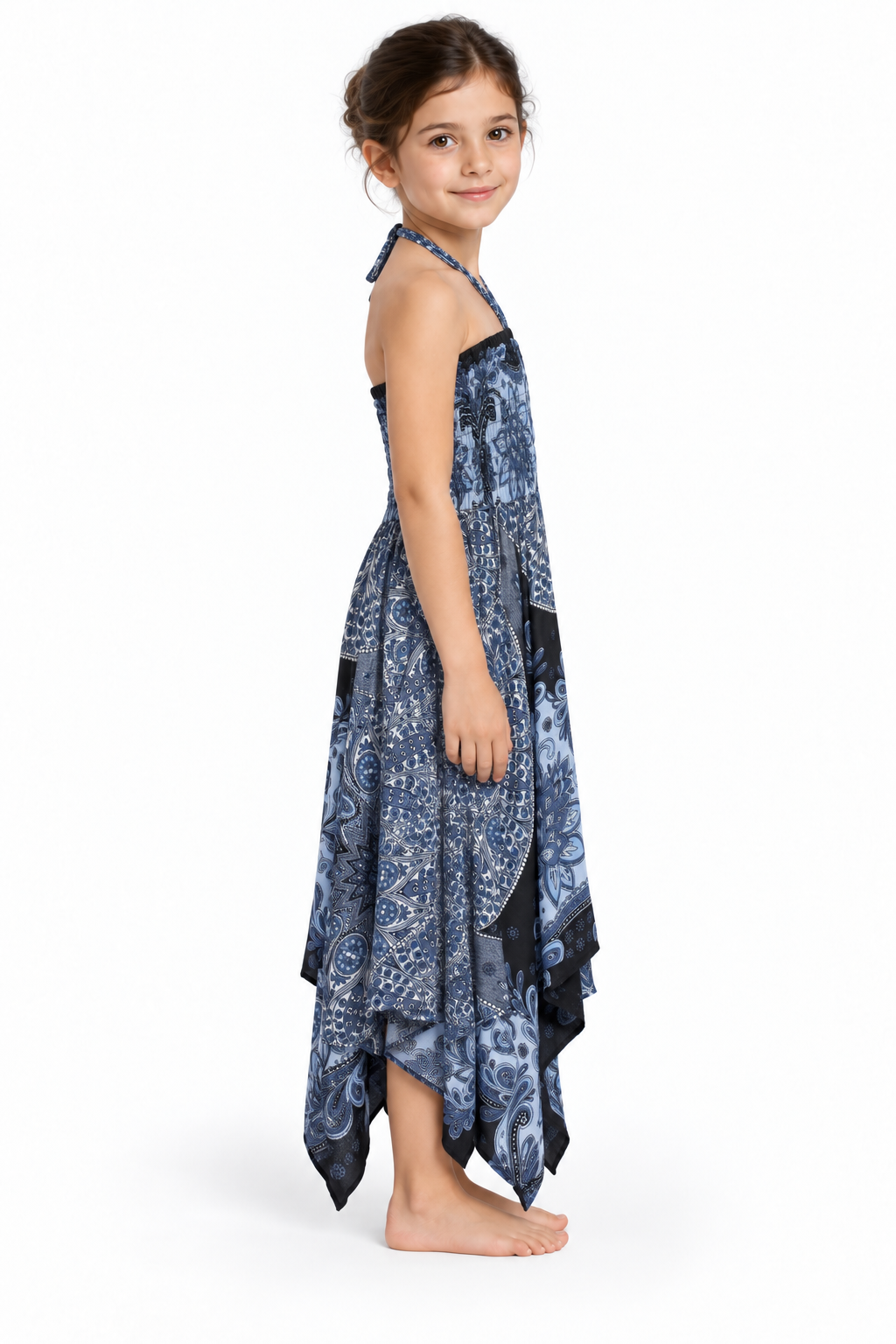 Moonlight Peacock Mandala – Rayon Convertible Dress-Cum-Skirt – dress side