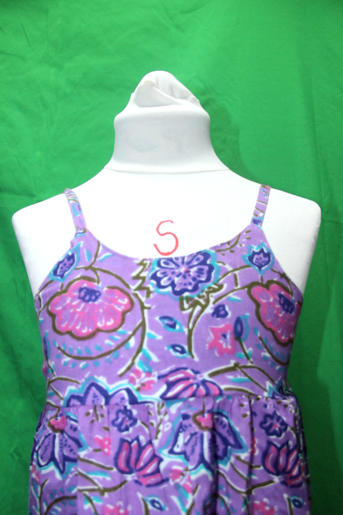Purple Floral Sundress - fabric and design detail