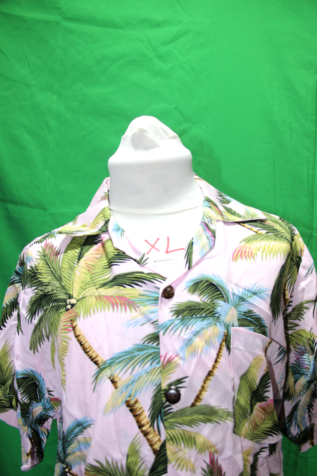 Pink Palm Trees Shirt - fabric and design detail