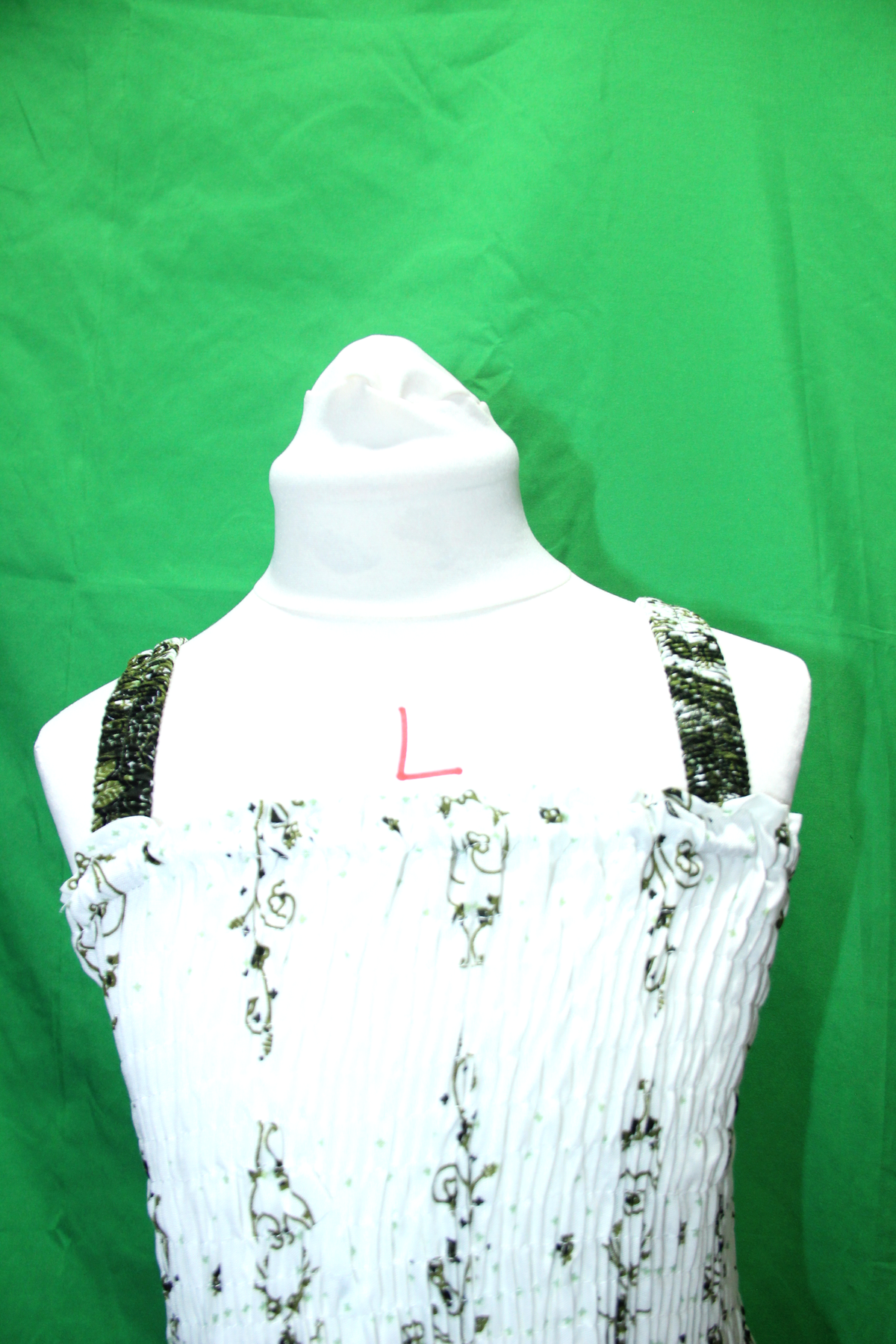 White and Black Paisley Smocked Dress - fabric and design detail