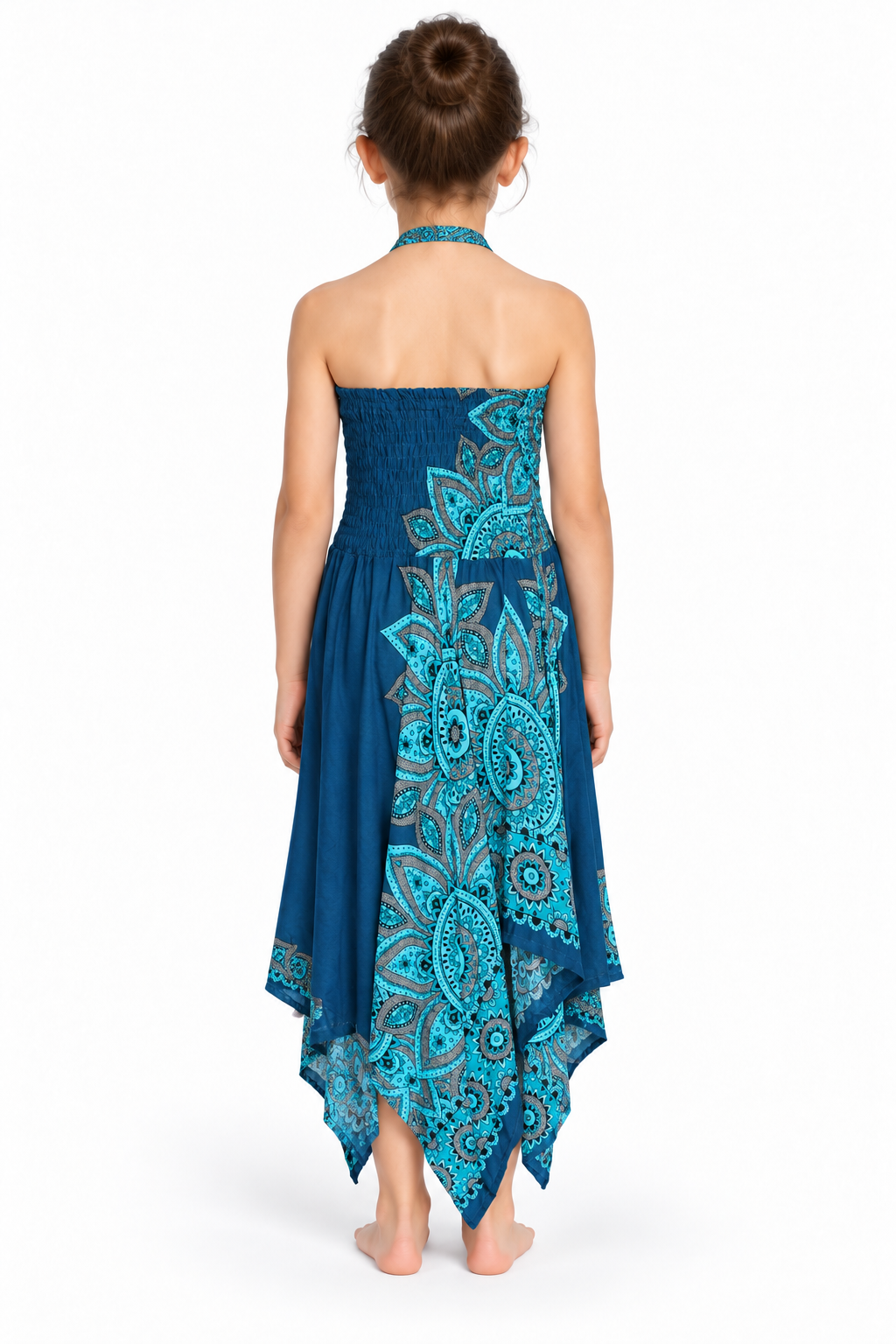 Ocean Peacock Mandala – Rayon Convertible Dress-Cum-Skirt – dress back
