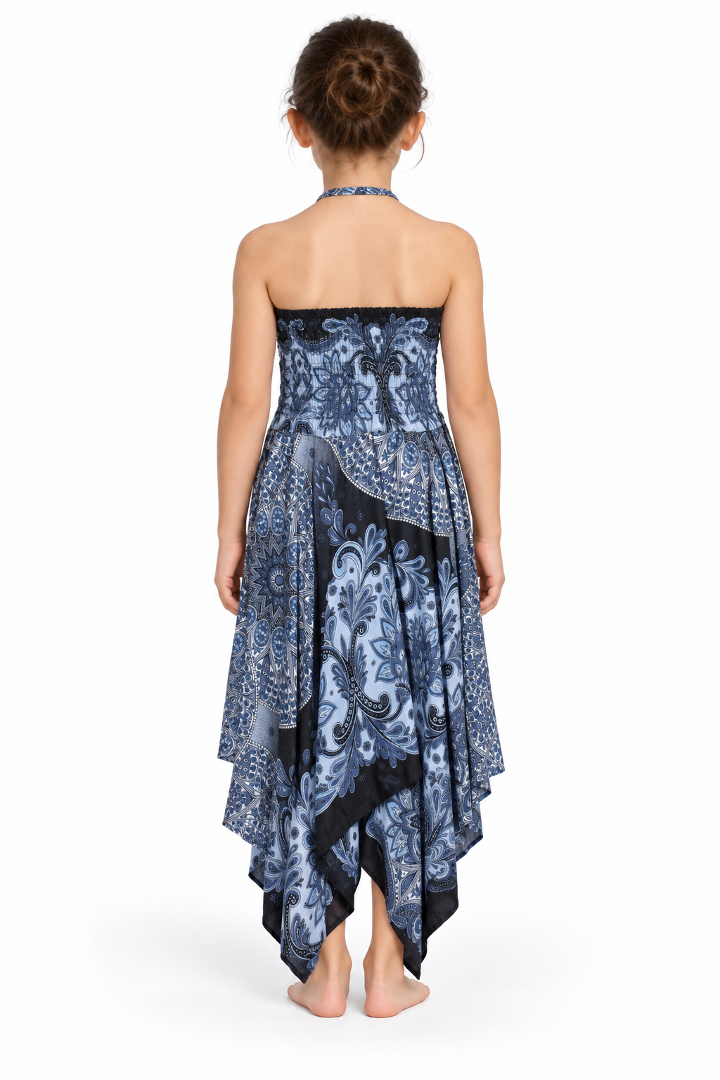 Moonlight Peacock Mandala – Rayon Convertible Dress-Cum-Skirt – dress back