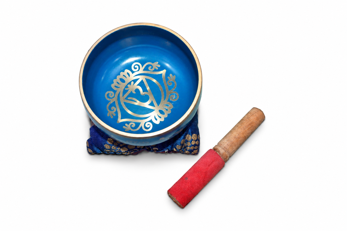 Blue Embossed Singing Bowl - 05-detail