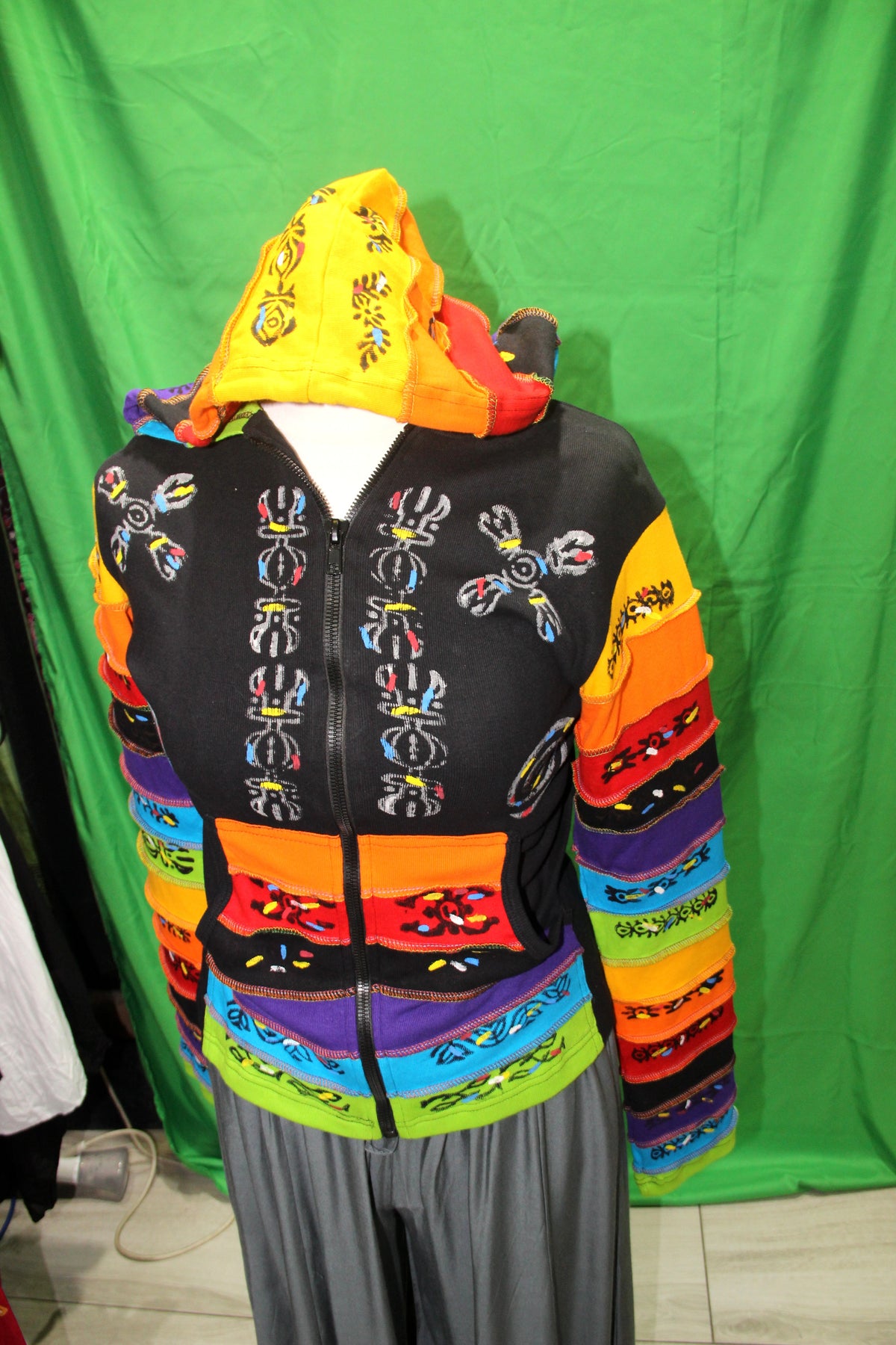Jacket - Black Multicolour Patchwork