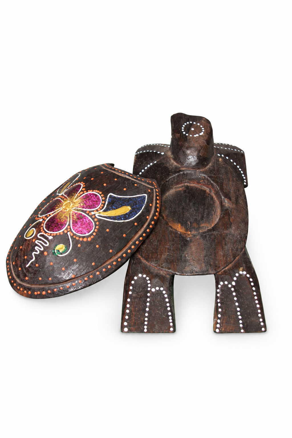 Painted Wooden Turtle - 05-detail